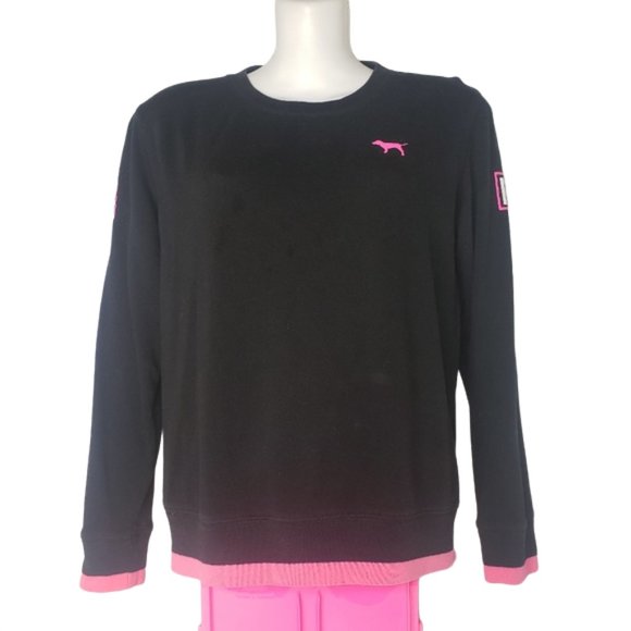 VICTORIA'S SECRET PINK BLACK AND HOT PINK PULLOVER SWEATSHIRT SIZE XS - Picture 7 of 7